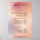 Moderne Simpele Salon Prijslijst Poster (Voorkant)