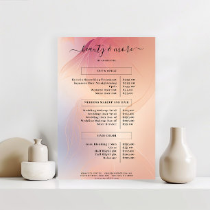 Moderne Simpele Salon Prijslijst Poster