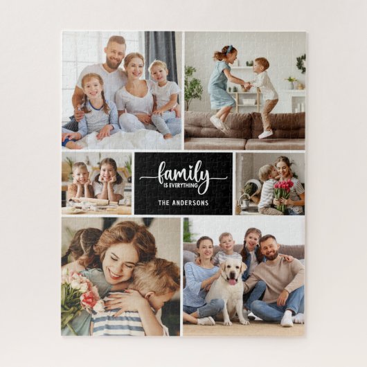 Moderne simpele Script Familie Foto Legpuzzel (Verticaal)