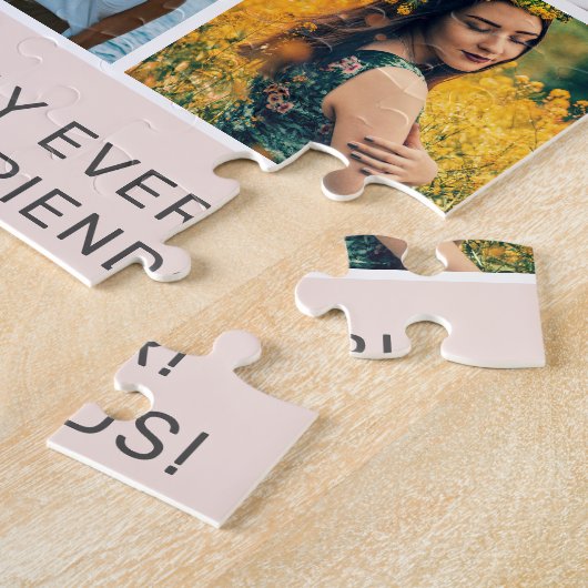 Moderne simpele verjaardagscroze 10 foto-collage r legpuzzel (Zijkant)