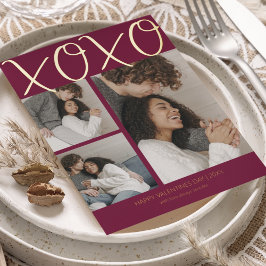 Moderne Simple 3 Photo Valentijnsdag Folie Holiday Folie Feestdagenkaart