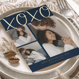 Moderne Simple 3 Photo Valentijnsdag Folie Holiday Folie Feestdagenkaart