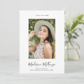 Moderne Simple 5 Photo Calligraphy Easy Afstuderen Kaart (Staand voorkant)