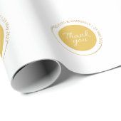 Moderne Simple Add Couple Name Date Bedankt Wrapp Cadeaupapier (Rol Hoek)
