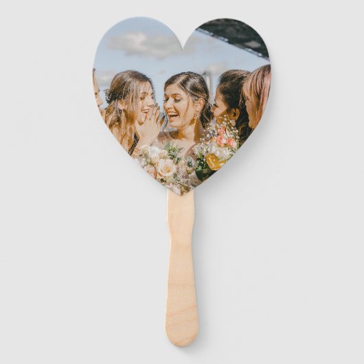 Moderne Simple Add Couple Name Date Photo Bedankt Handwaaier (Achterkant)