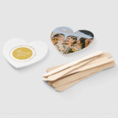 Moderne Simple Add Couple Name Date Photo Bedankt Handwaaier (Niet-gemonteerd)