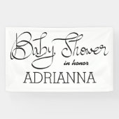 Moderne Simple Baby shower Typografie Spandoek (Horizontaal)