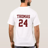 Moderne Simple Baseball Pap Name and Number T-shirt (Achterkant)