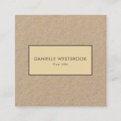 Moderne Simple Beige Lijst Kraft Vierkante Visitekaartje (Voorkant)