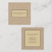 Moderne Simple Beige Lijst Kraft Vierkante Visitekaartje (Voorkant / Achterkant)