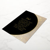 Moderne Simple Black- en White Gold-monogram Folie Uitnodiging (Gedraaid)