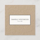 Moderne Simple Black en White Lijst Kraft Vierkante Visitekaartje (Voorkant)