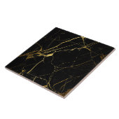 Moderne Simple Black Gold Faux Marble Tegel Tegeltje (Zijkant)