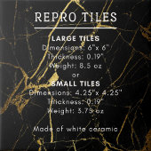 Moderne Simple Black Gold Faux Marble Tegel Tegeltje