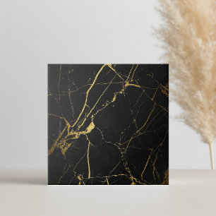 Moderne Simple Black Gold Faux Marble Tegel Tegeltje