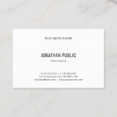 Moderne Simple Black White Design Trendy Sjabloon Visitekaartje (Achterkant)