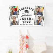 Moderne Simple Black White Graduation Party 4 FOTO Spandoek (Insitu)