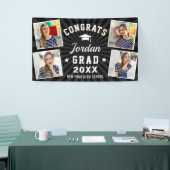 Moderne Simple Black White Graduation Party 4 FOTO Spandoek (Beurs)