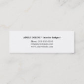 Moderne Simple Black White Lace Interior Designer Mini Visitekaartje (Achterkant)