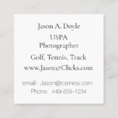 Moderne Simple Blue en White Professional Vierkante Visitekaartje (Achterkant)