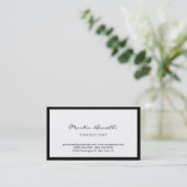 Moderne Simple Border Calligraphy Visitekaartje (Staand voorkant)