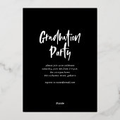 Moderne Simple Calligraphy Photo Afstuderen Folie Uitnodiging (Achterkant)