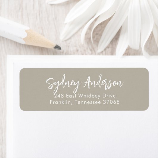 Moderne Simple Calligraphy Return Address Etiket (Insitu)