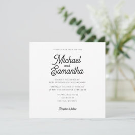 Moderne Simple Calligraphy Script Wedding Invitati Kaart