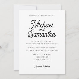 Moderne Simple Calligraphy Script Wedding Invitati Kaart