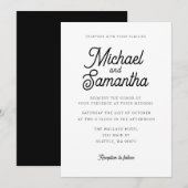 Moderne Simple Calligraphy Script Wedding Invitati Kaart (Voorkant / Achterkant)