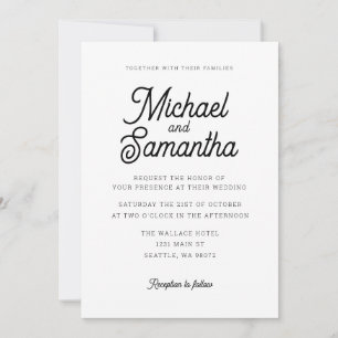 Moderne Simple Calligraphy Script Wedding Invitati Kaart