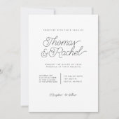 Moderne Simple Calligraphy Script Wedding Kaart (Voorkant)