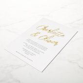 Moderne Simple Calligraphy Script Wedding REAL Folie Uitnodiging (Gedraaid)