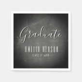 Moderne Simple Chalkboard Afstuderen Graduation Pa Servet (Voorkant)