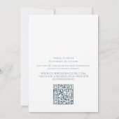 Moderne Simple Chic Dusty Blue Floral Foto QR Code Save The Date (Achterkant)