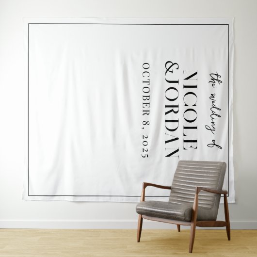 Moderne Simple Chic Wedding Backdrop Wandkleed (In Situ (horizontaal))