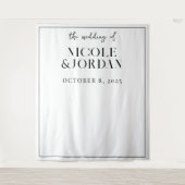 Moderne Simple Chic Wedding Backdrop Wandkleed (Voorkant)