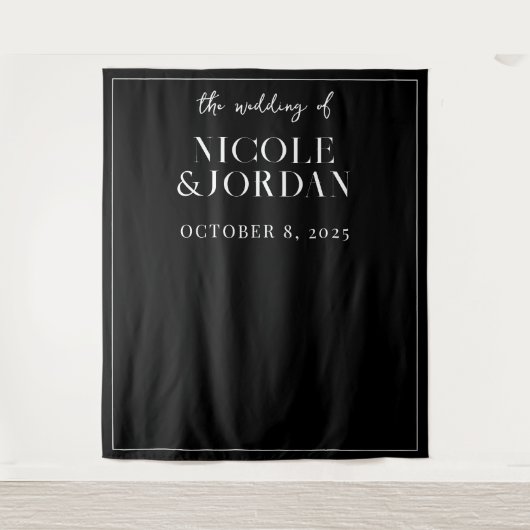 Moderne Simple Chic Wedding Backdrop Wandkleed (Voorkant)
