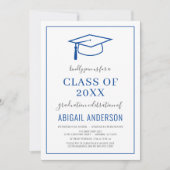 Moderne Simple Class of 2023 Blue Afstuderen Photo Kaart (Voorkant)