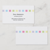 Moderne Simple Color Squares Visitekaartje (Voorkant / Achterkant)