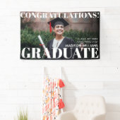 Moderne Simple Congrats Afstuderen Foto Spandoek (Insitu)