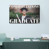 Moderne Simple Congrats Afstuderen Foto Spandoek (Beurs)