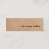 Moderne Simple Cool Kraft Paper Consultant Mini Visitekaartje (Voorkant)