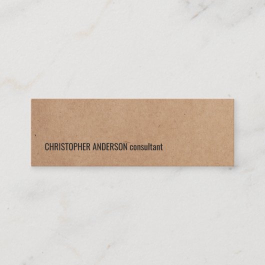 Moderne Simple Cool Kraft Paper Consultant Mini Visitekaartje (Voorkant)