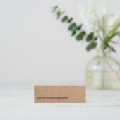 Moderne Simple Cool Kraft Paper Consultant Mini Visitekaartje (Staand voorkant)