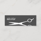 Moderne Simple Cool White Scissor Grey Hair Stylis Mini Visitekaartje (Voorkant)