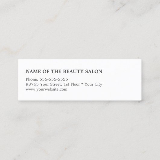 Moderne Simple Cool White Scissor Grey Hair Stylis Mini Visitekaartje (Achterkant)