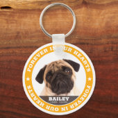 Moderne Simple Custom Pet Photo Sympathie Keepomwi Sleutelhanger (Voorkant)
