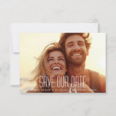 Moderne Simple Dashed Photo Save The Date (Voorkant)