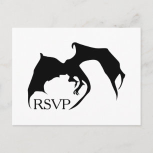 Moderne Simple Dragon Medieval Geek RSVP-kaart Uitnodiging Briefkaart
